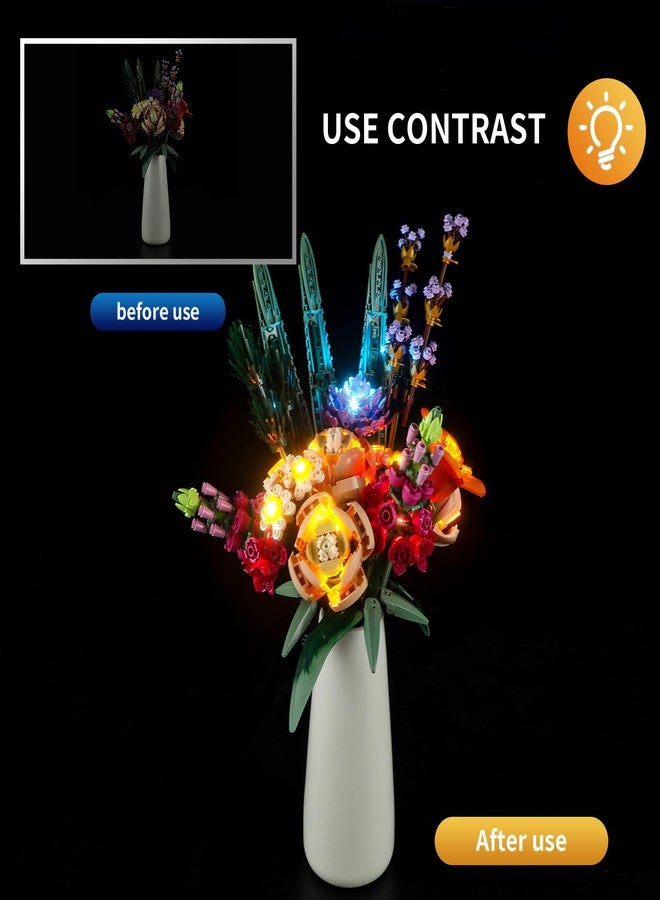 Vaodest مصباح LED من Vaodest لنموذج باقة الزهور من ليغو 10280، تصميم وتكوين متوافق مع النموذج 10280 (مصباح LED فقط، وليس مجموعة مكعبات البناء) - Image 3